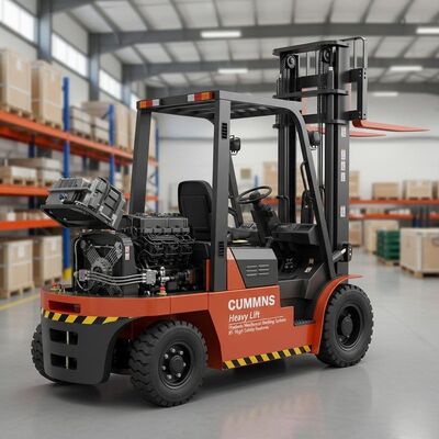 CUMMINS Engine Heavy Lift Forklift Powered by Hydraulic Mechanical Braking System and High Safety Features for Performance